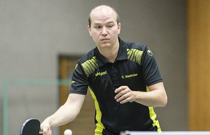 Christian Matthias und der TSV Ensingen düpieren mit dem TTV Freudental den Tabellenzweiten. <span class='image-autor'>Foto: Archiv/Leitner</span>