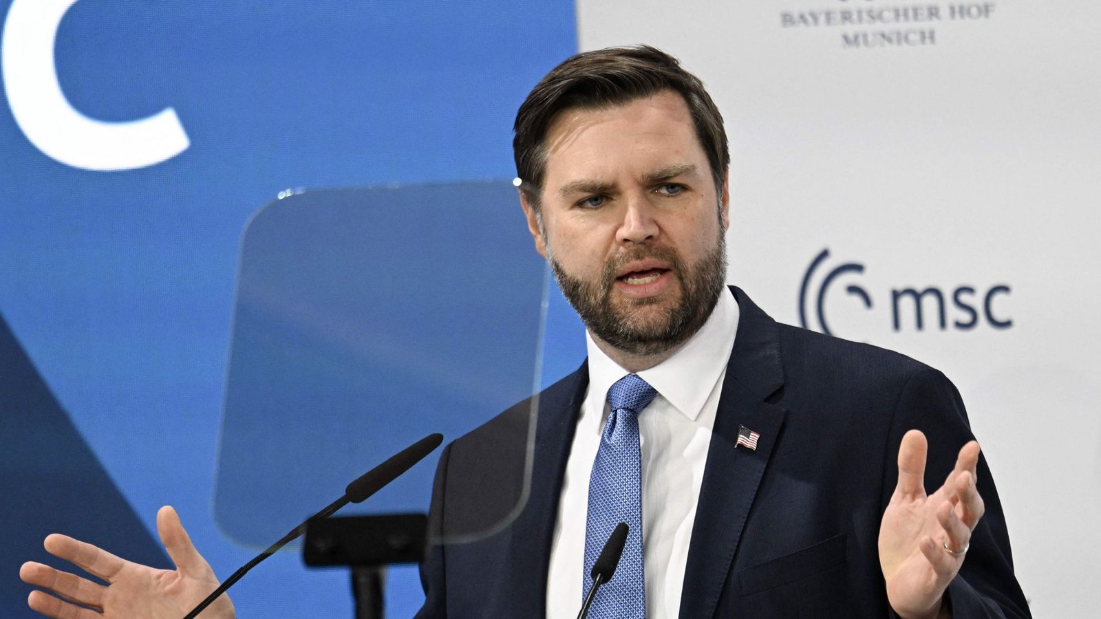 Er hat seine eigene Sicht der Dinge: J.D. Vance.Foto: AFP/THOMAS KIENZLE Er hat seine eigene Sicht der Dinge: J.D. Vance.Foto: AFP/THOMAS KIENZLE