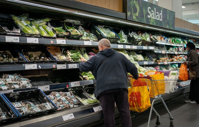 Die Preise für Lebensmittel sind in Großbritannien zuletzt deutlich gestiegen.<span class='image-autor'>Foto: Aaron Chown/PA Wire/dpa</span>