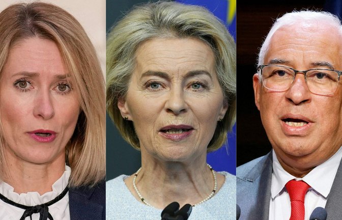 Das zukünftige Spitzenpersonal der EU: Kaja Kallas, Ursula von der Leyen und António Costa (von links).<span class='image-autor'>Foto: AFP/CHRISTOPHE ENA</span>