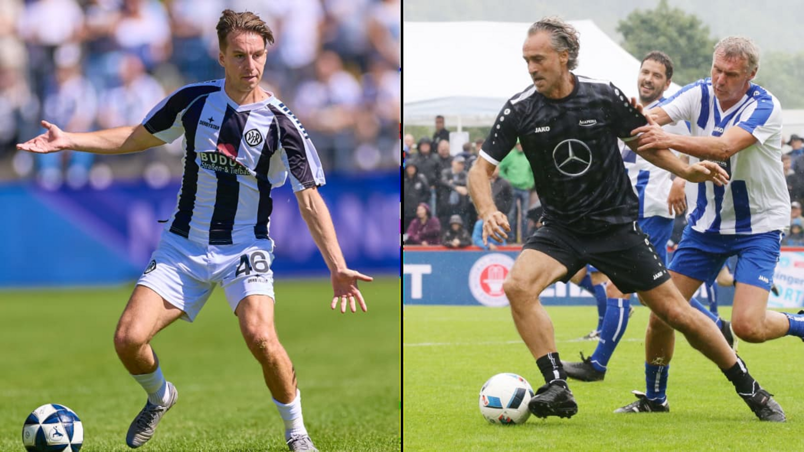 Gianluca Gaudino führt Regie beim VfR Aalen, Papa Maurizio ist noch bei Benefizspielen und auch in der VfB-Traditionself am Ball.imago und Baumann Gianluca Gaudino führt Regie beim VfR Aalen, Papa Maurizio ist noch bei Benefizspielen und auch in der VfB-Traditionself am Ball.imago und Baumann