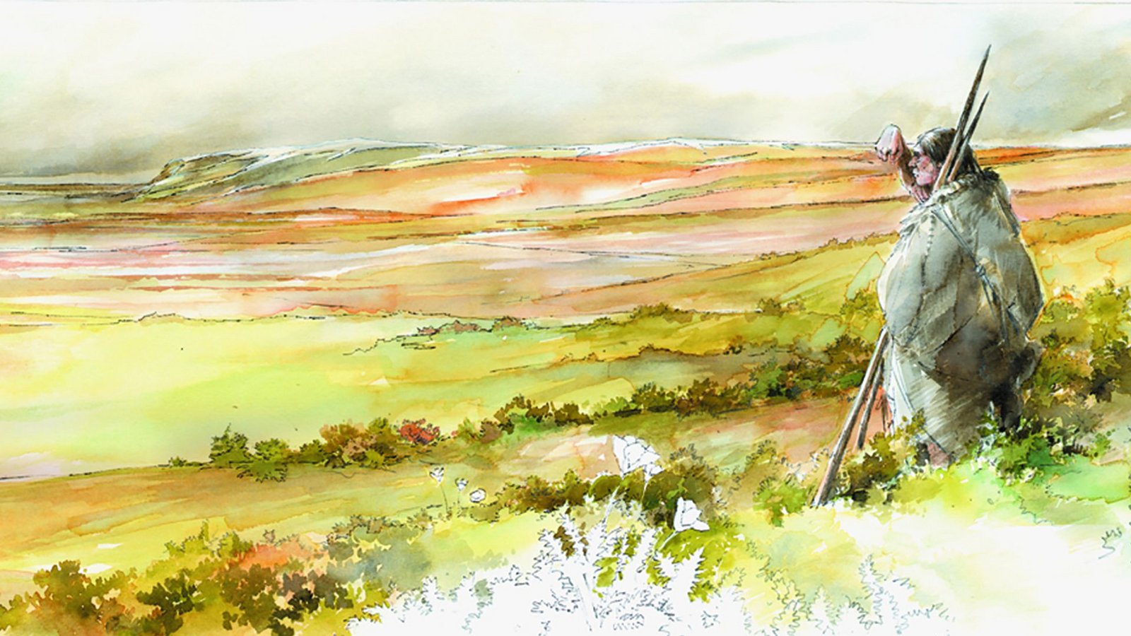 Künstlerische Darstellung der Landschaft, in der die Neandertaler in der Eiszeit lebten.Foto: Direction de l’archéologie du Pas-de-Calais/Benoît Clarys/Universität Tübingen Künstlerische Darstellung der Landschaft, in der die Neandertaler in der Eiszeit lebten.Foto: Direction de l’archéologie du Pas-de-Calais/Benoît Clarys/Universität Tübingen