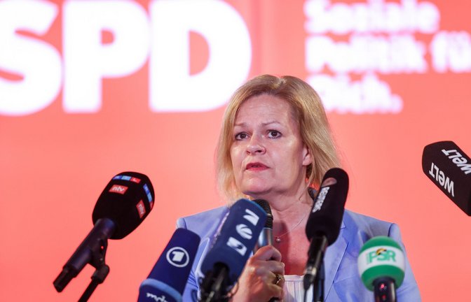 Nancy Faeser (SPD) will Privatadressen von Kommunalpolitikern besser schützen.<span class='image-autor'>Foto: Jan Woitas/dpa</span>