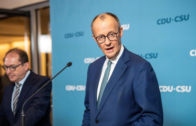 Alexander Dobrindt und Friedrich Merz werden voraussichtlich bald Innenminister und Kanzler sein.<span class='image-autor'>Foto: dpa/Michael Kappeler</span>