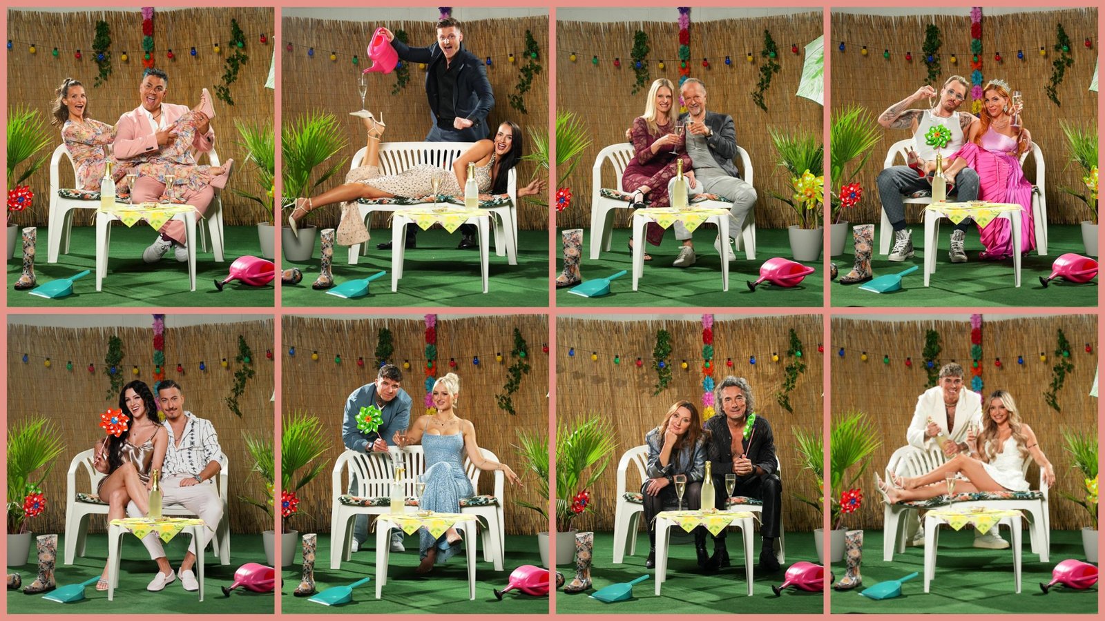 Die Promi-Paare der 10. Staffel von „Das Sommerhaus der Stars“.Foto: RTL / Stefan Gregorowius Die Promi-Paare der 10. Staffel von „Das Sommerhaus der Stars“.Foto: RTL / Stefan Gregorowius
