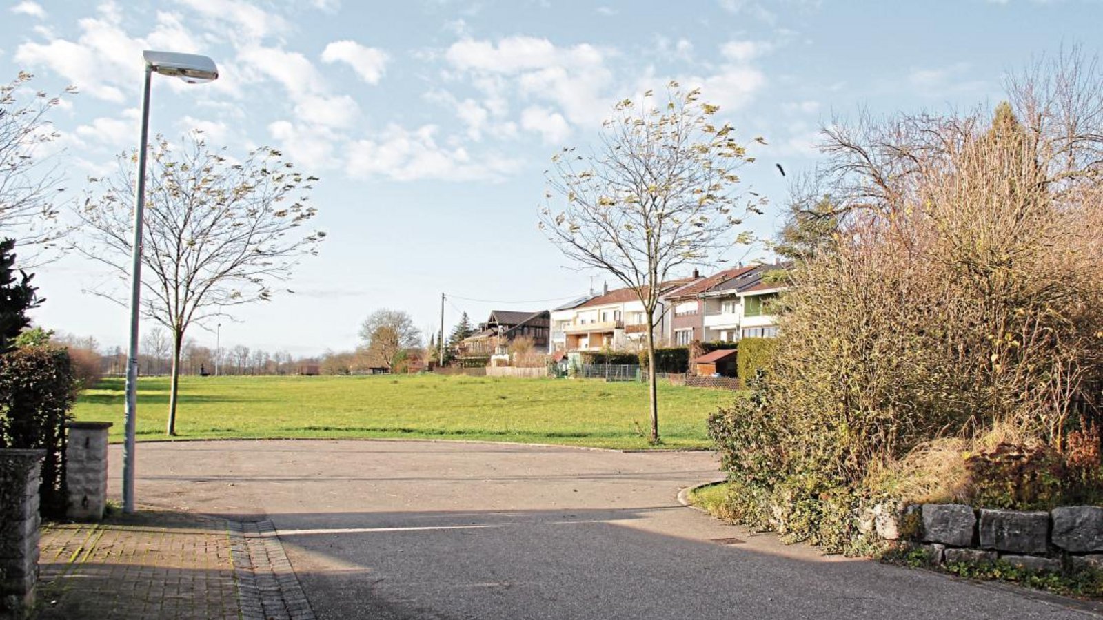 Das Illinger Wiesental ist eine Grünfläche am Ende der Mühlstraße. Auch einige Häuser der Schützinger Straße (hinten rechts) grenzen an. Das Illinger Wiesental ist eine Grünfläche am Ende der Mühlstraße. Auch einige Häuser der Schützinger Straße (hinten rechts) grenzen an.