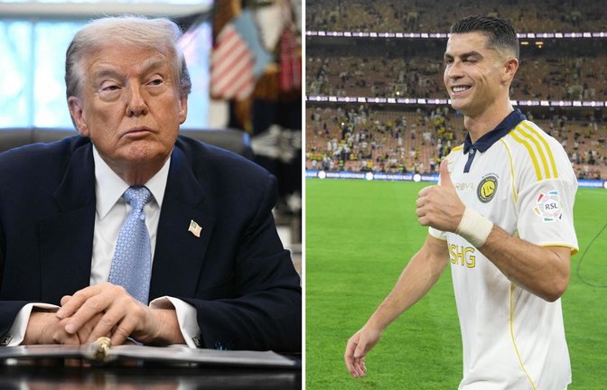 Donald Trump (links) und Cristiano Ronaldo (rechts) sollen sich im Weißen Haus treffen.<span class='image-autor'>Foto: AFP/BRENDAN SMIALOWSKI,IMAGO/MB Media Solutions</span>
