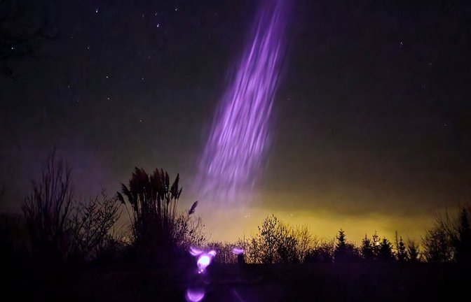 Magisches Polarlicht im Januar über Baden-Württemberg.<span class='image-autor'>Foto: Ulrike Reicherter</span>