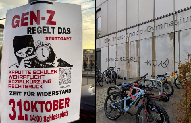 Die "Gen Z" kündigt für den 31. Oktober eine Demo auf dem Schlossplatz an. Derweil sind in Bad Cannstatt mehrere Schulen mit Schriftzügen und kommunistischen Symbolen versehen worden.<span class='image-autor'>privat/CDU-Gemeinderatsfraktion</span>
