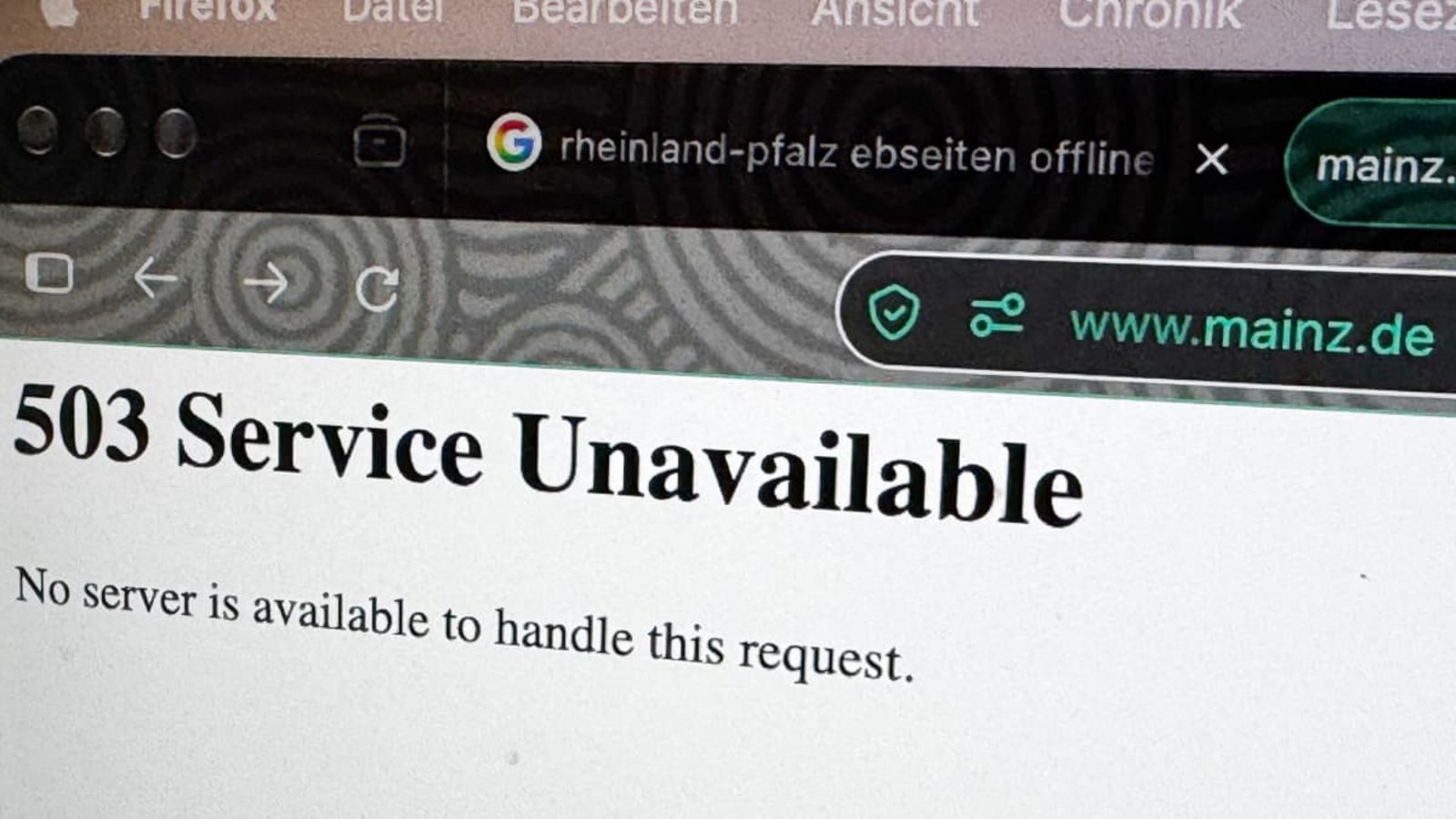 Weltweit kam es zur Abschaltung von Webseiten, hier bei der Stadt Mainz.Thomas Frey/dpa Weltweit kam es zur Abschaltung von Webseiten, hier bei der Stadt Mainz.Thomas Frey/dpa