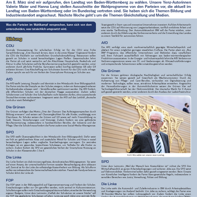 Landtagswahl-Check: So stehen die Parteien in Sachen Bildung und Wirtschaft