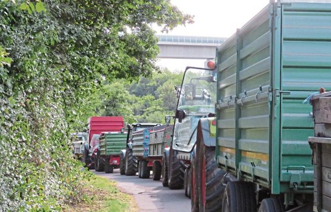 Stau nicht nur auf den Autobahnen. An den Mühlen der Region herrscht jetzt Hochbetrieb.  Foto: Arning