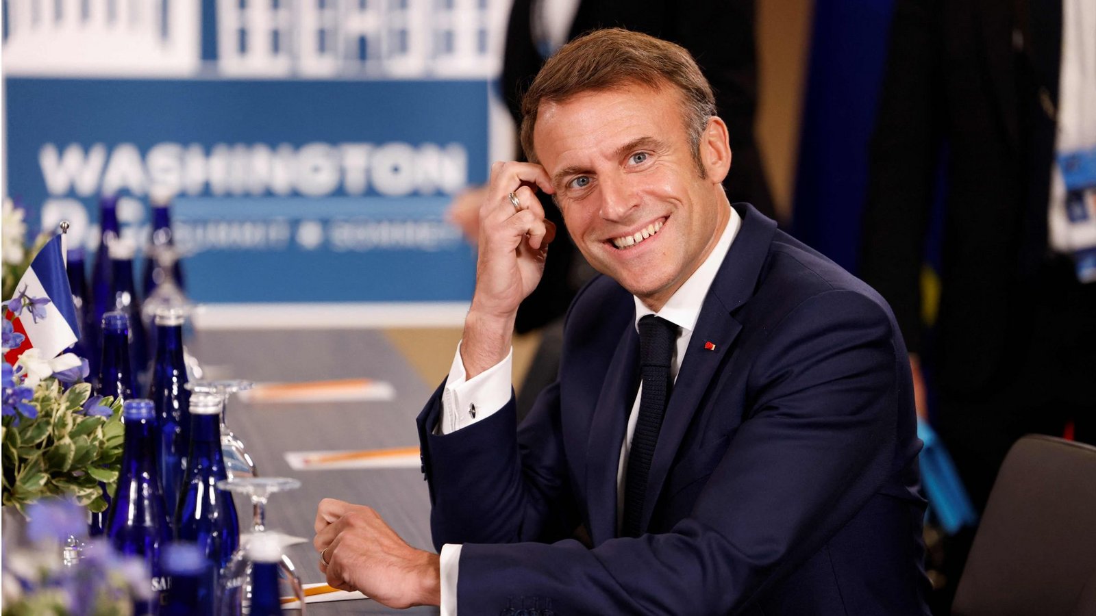 Emmanuel Macron vertritt Frankreich beim Nato-Gipfel in den USA.Foto: AFP/LUDOVIC MARIN Emmanuel Macron vertritt Frankreich beim Nato-Gipfel in den USA.Foto: AFP/LUDOVIC MARIN