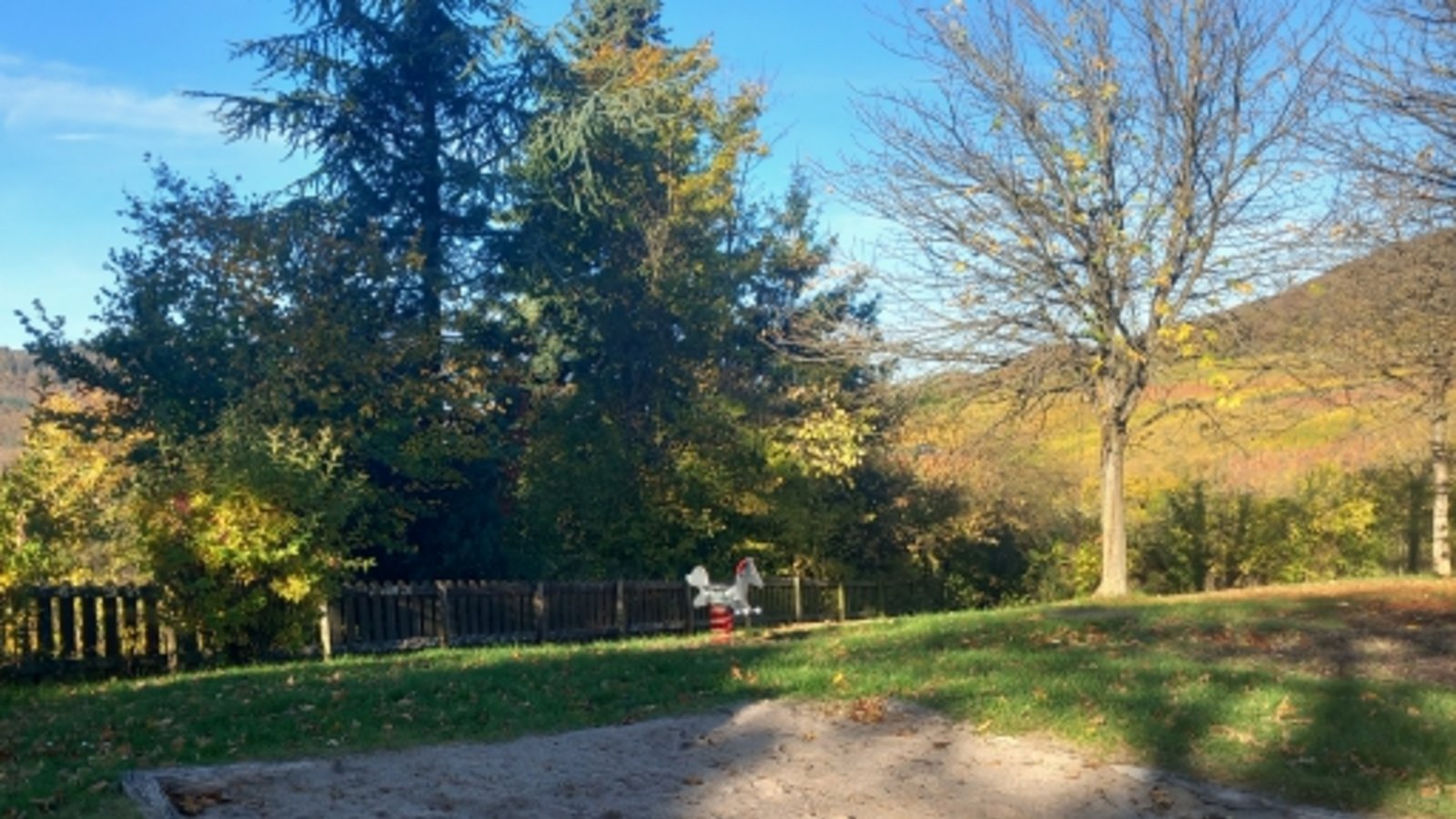Der Naturpark-Spielplatz an der Kelter in Hohenhaslach hat derzeit nur sehr wenig Spielgeräte. Foto: Glemser