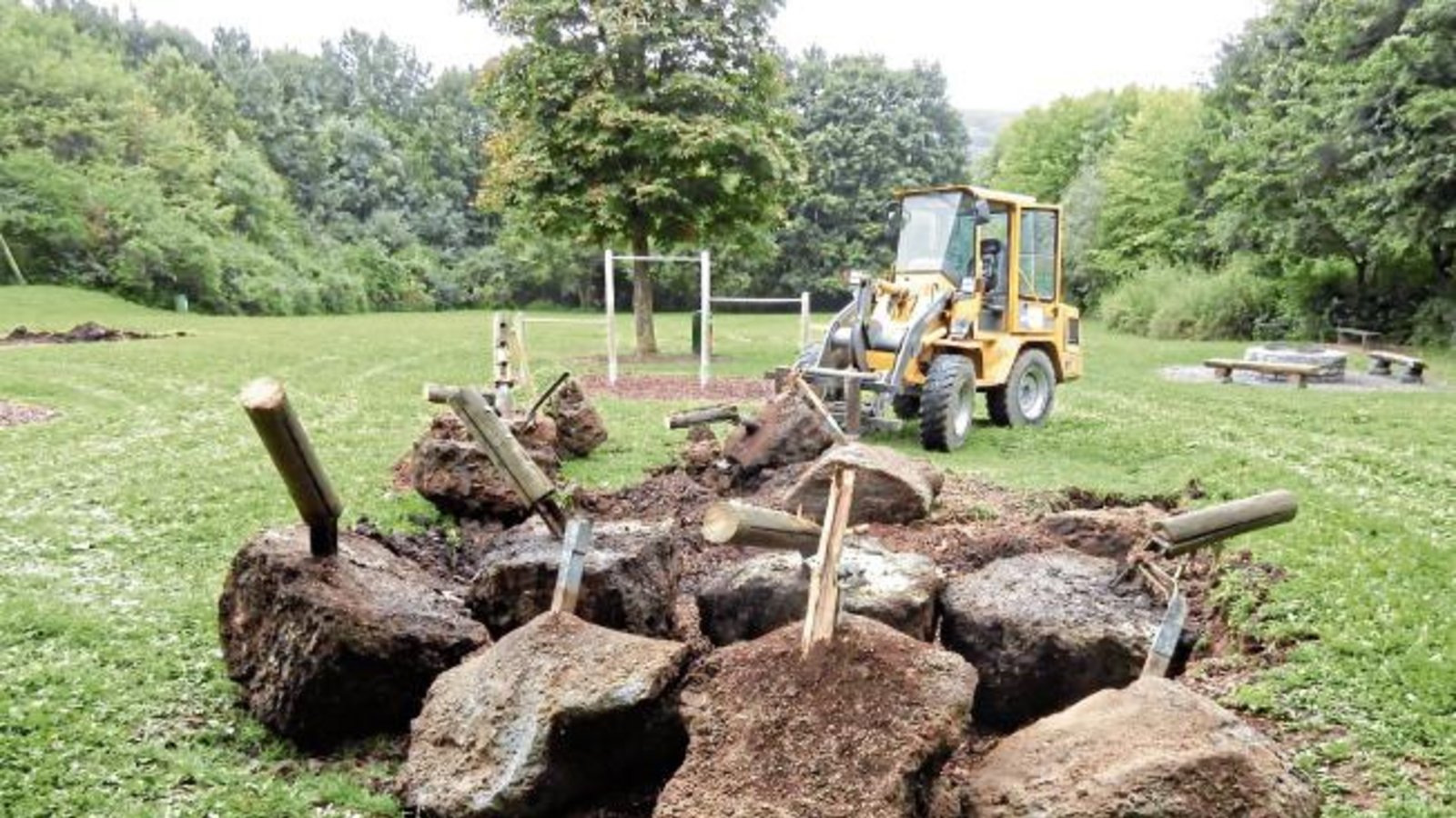 Spielplatzsanierung am Horrheimer Seewaldsee. Foto: Arning