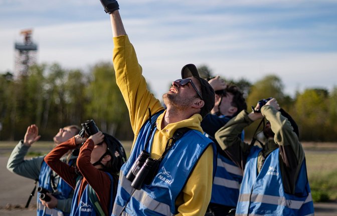 Ohne Fernglas geht beim Birden nichts.<span class='image-autor'>Foto: Fabian Sommer/dpa</span>