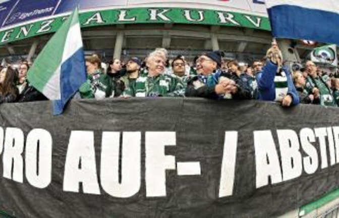 Fans der DEL-2-Clubs wie hier in Bietigheim sprechen sich schon lange für eine sportliche Verzahnung der Ligen aus.  Foto: Baumann
