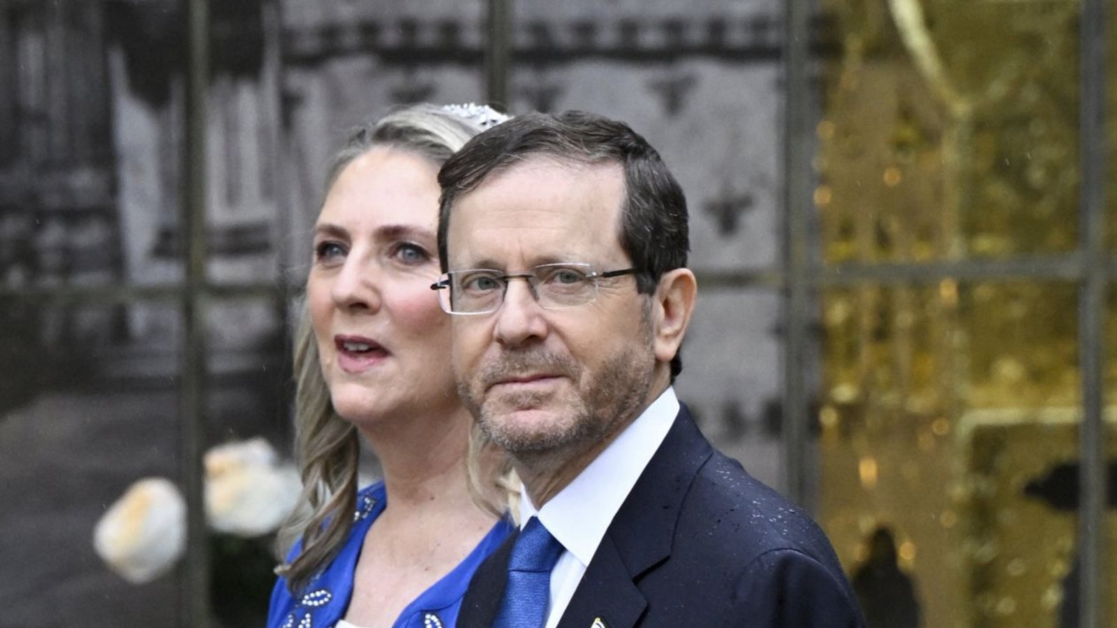 Israels Präsident Isaac Herzog und seine Frau MichalFoto: dpa/Toby Melville