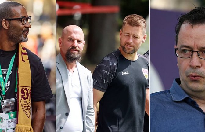 Ex-Nationalspieler Cacau, Sascha Glass, der Chef bei den VfB-Frauen, Trainer Nico Schneck und Berater Dietmar Ness (von links)<span class='image-autor'>Imago</span>