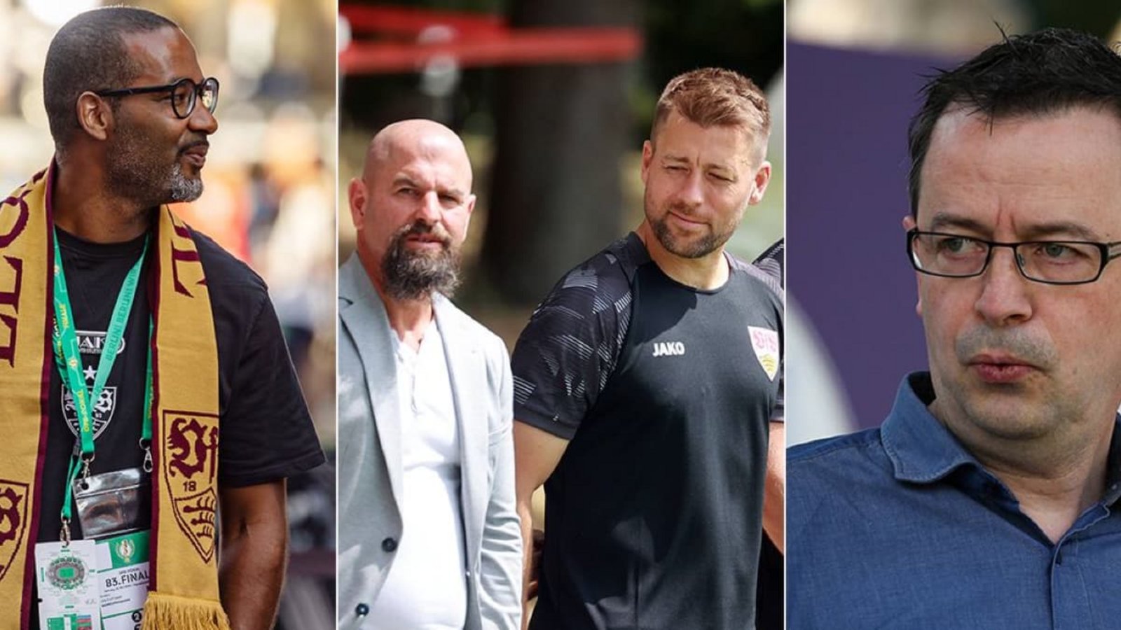 Ex-Nationalspieler Cacau, Sascha Glass, der Chef bei den VfB-Frauen, Trainer Nico Schneck und Berater Dietmar Ness (von links)Imago Ex-Nationalspieler Cacau, Sascha Glass, der Chef bei den VfB-Frauen, Trainer Nico Schneck und Berater Dietmar Ness (von links)Imago