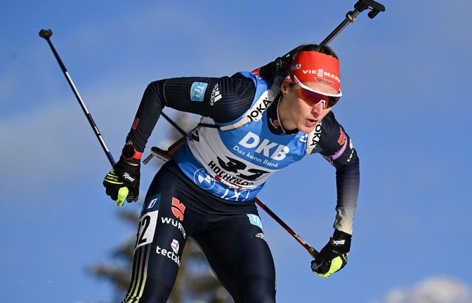 Denise Herrmann-Wick triumphiert im Sprint.<span class='image-autor'>Foto: AFP/JOE KLAMAR</span>