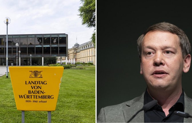 Grünen-Politiker Oliver Hildenbrand (rechts) fordert, dass die Islamischen Revolutionsgarden als Terrororganisation verboten werden.<span class='image-autor'>Foto: IMAGO/Arnulf Hettrich/dpa/Collage: StZN</span>