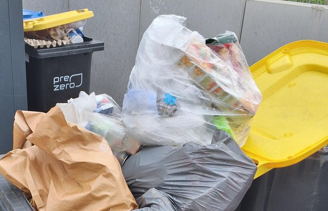 Mal werden die Mülltonnen von Fremden mitbenutzt, mal Abfall wie Altkleidung und abgelaufene Lebensmittelreste direkt vor die Unterkunft gelegt.  <span class='image-autor'>Fotos: Stadt Sachsenheim</span>
