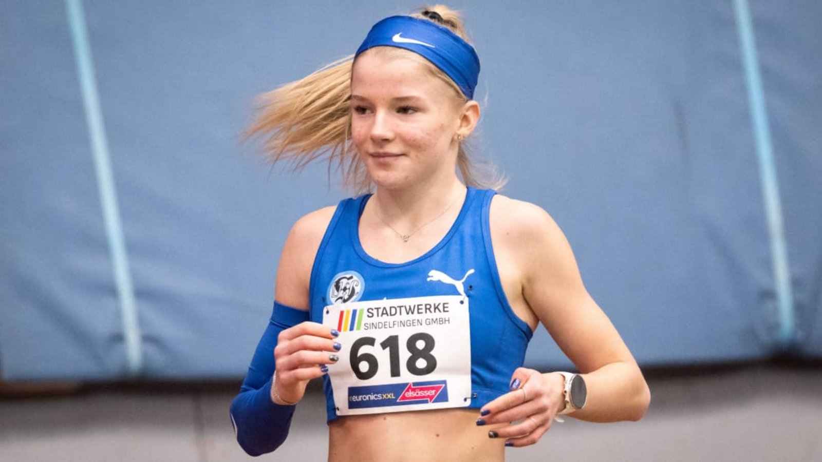 Anni Marcard vom VfL Sindelfingen hat bei den württembergischen Leichtathletikmeisterschaften überzeugt.IMAGO/Sandy Dinkelacker Anni Marcard vom VfL Sindelfingen hat bei den württembergischen Leichtathletikmeisterschaften überzeugt.IMAGO/Sandy Dinkelacker