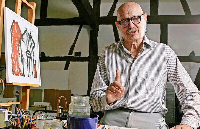 Adam Lude Döring (1925–2018) in seinem AtelierAdam Lude Döring (1925-2018) in seinem Atelier.<span class='image-autor'>Foto: dpa/Bernd Weissbrod</span>