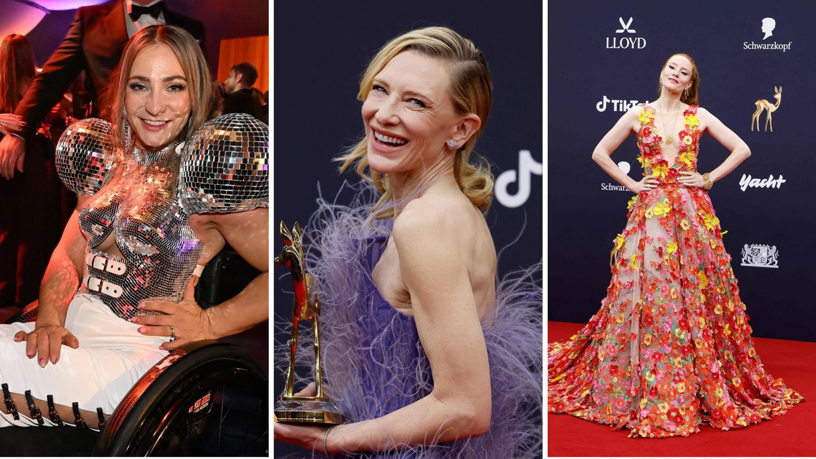 Ob Kristina Vogel, Cate Blanchett oder Barbara Meier – die Stars beeindruckten mit aufwendigen Outfits bei der Bambi-Verleihung.Foto: Felix Hörhager/dpa Ob Kristina Vogel, Cate Blanchett oder Barbara Meier – die Stars beeindruckten mit aufwendigen Outfits bei der Bambi-Verleihung.Foto: Felix Hörhager/dpa