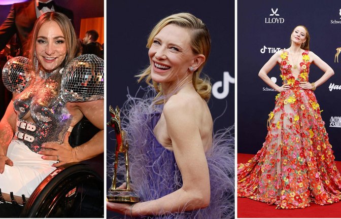 Ob Kristina Vogel, Cate Blanchett oder Barbara Meier – die Stars beeindruckten mit aufwendigen Outfits bei der Bambi-Verleihung.<span class='image-autor'>Foto: Felix Hörhager/dpa</span>