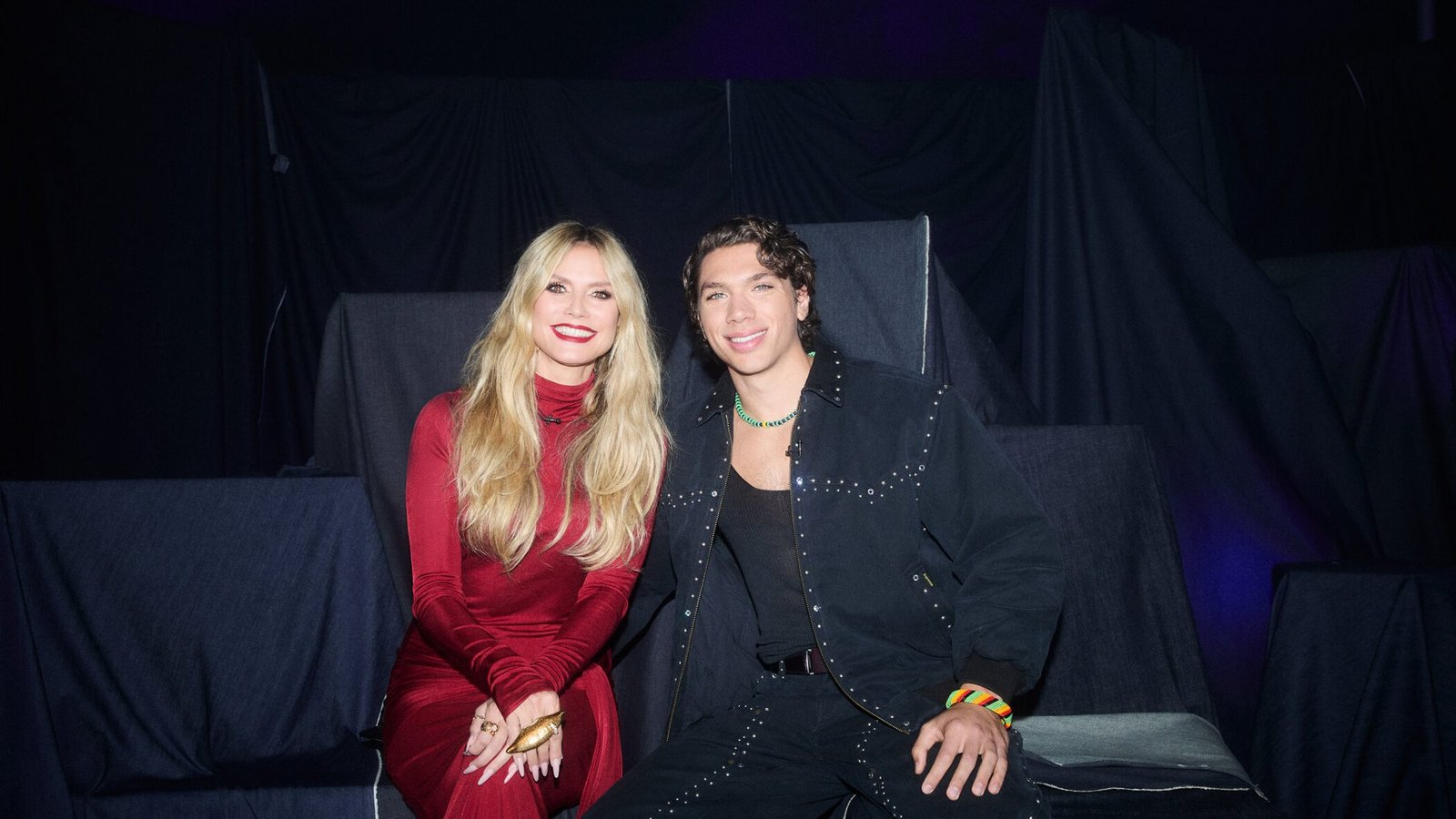 Heidi Klum mit Gastjuror Elias Becker.Foto: ProSieben/Max Montgomery