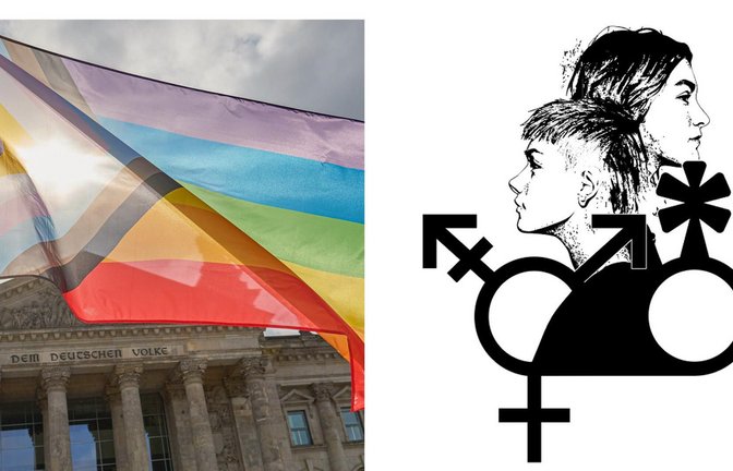 Selbstbestimmung schließt seit 2024 auch die weitgehend freie Wahl von Vorname und Geschlecht ein.<span class='image-autor'>Foto: epd, KI/Midjourney/Ruckaberle</span>