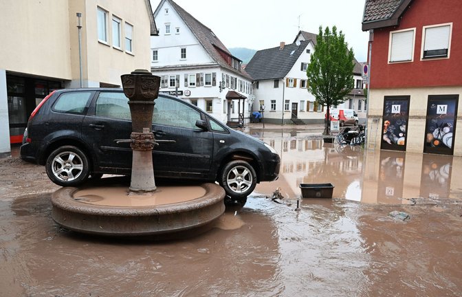 Das Hochwasser in Rudersberg (Rems-Murr-Kreis) Anfang Juni hat verheerende Schäden angerichtet.<span class='image-autor'>Foto: dpa/Bernd Weißbrod</span>