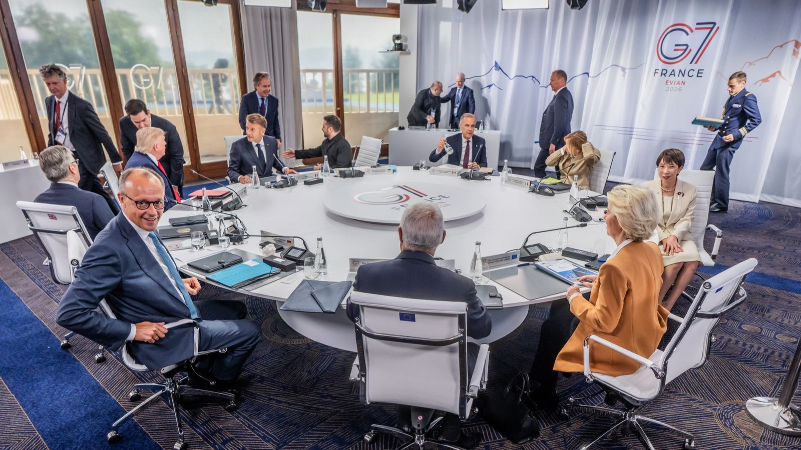 Die Staats- und Regierungschefs der G7 haben sich auf eine gemeinsame Erklärung zu geopolitischen Fragen geeinigt.Foto: Michael Kappeler/dpa-Pool/dpa