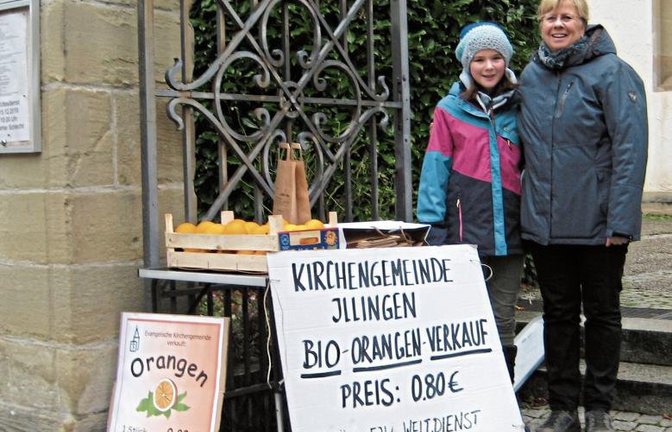 Orangenverkauf in Illingen. Foto: p
