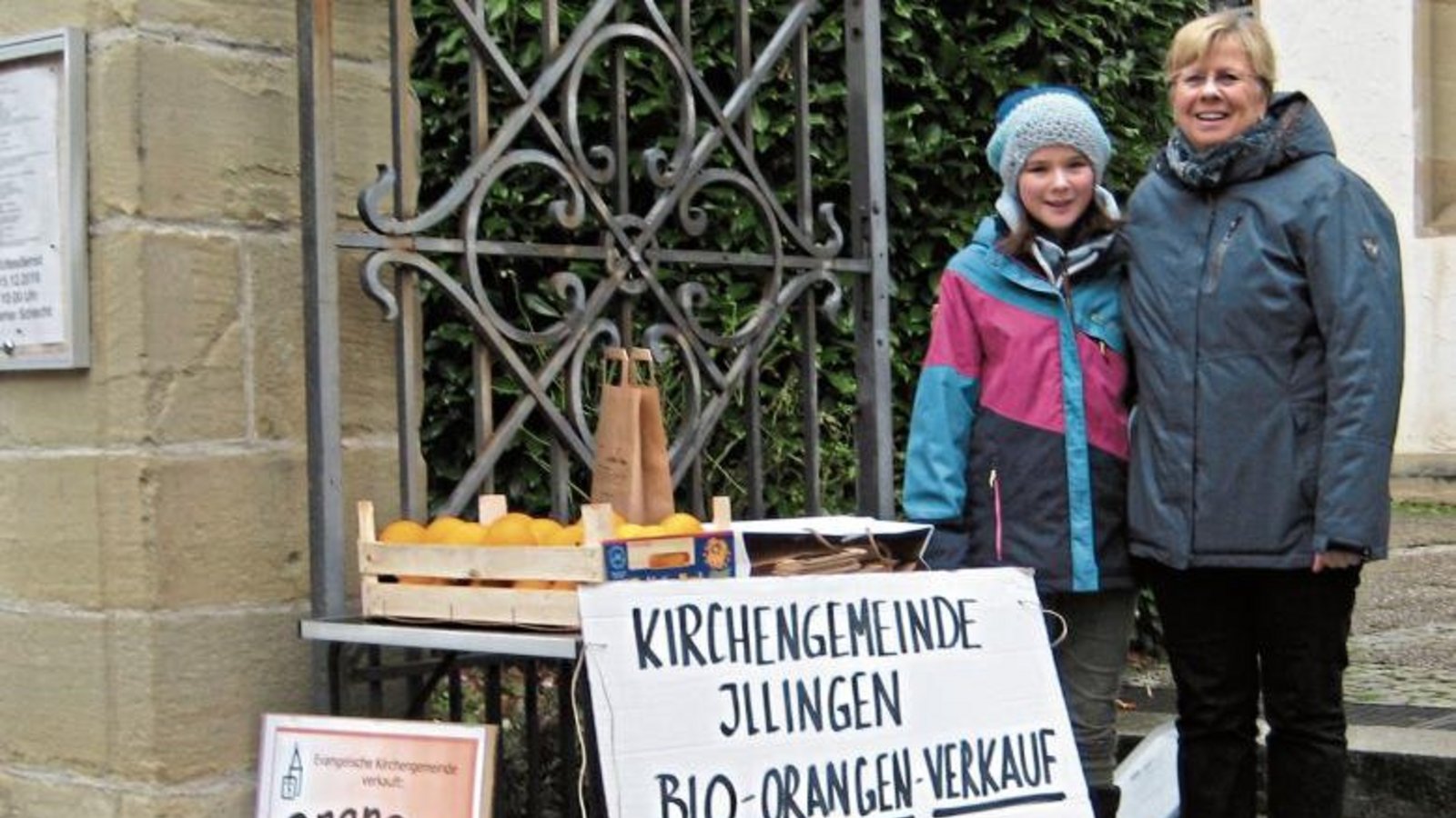 Orangenverkauf in Illingen. Foto: p Orangenverkauf in Illingen. Foto: p