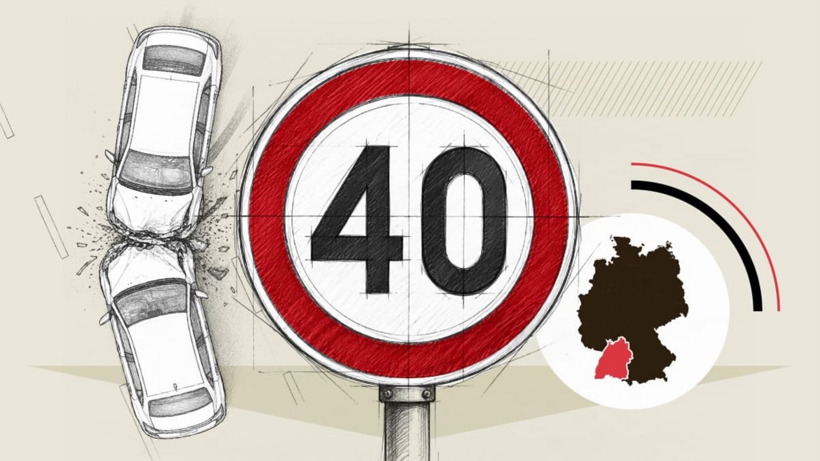 Senkt Tempo 40 die Unfallzahlen? (Illustration).KI/ChatGPT/Locke Senkt Tempo 40 die Unfallzahlen? (Illustration).KI/ChatGPT/Locke