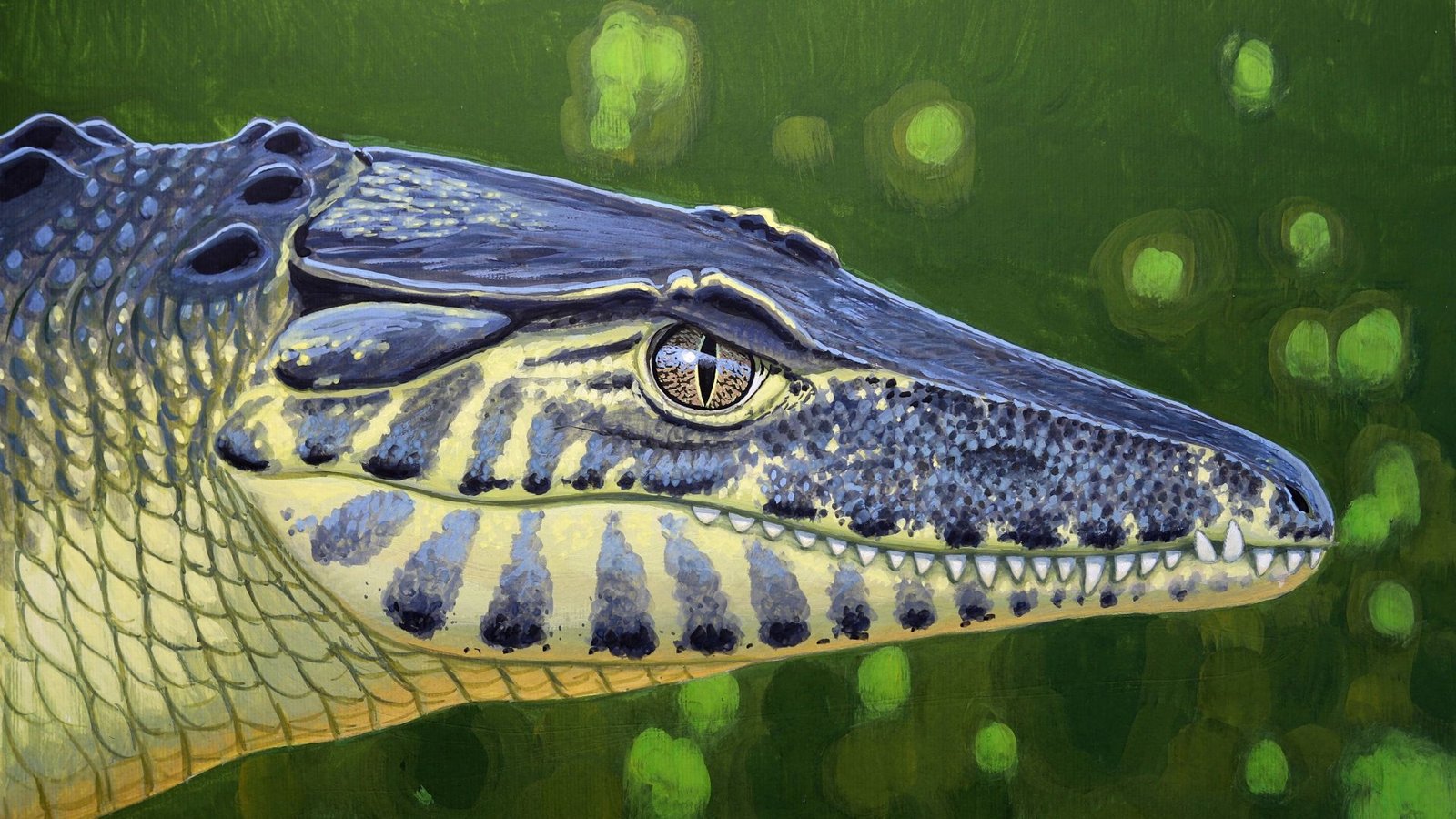 So könnte das landlebende Krokodil Doratodon carcharidens vor 85 Millionen Jahren ausgesehen haben. Anders als zuvor gedacht kam es jedoch nicht aus Gondwana.Foto: © Márton Zsoldos So könnte das landlebende Krokodil Doratodon carcharidens vor 85 Millionen Jahren ausgesehen haben. Anders als zuvor gedacht kam es jedoch nicht aus Gondwana.Foto: © Márton Zsoldos