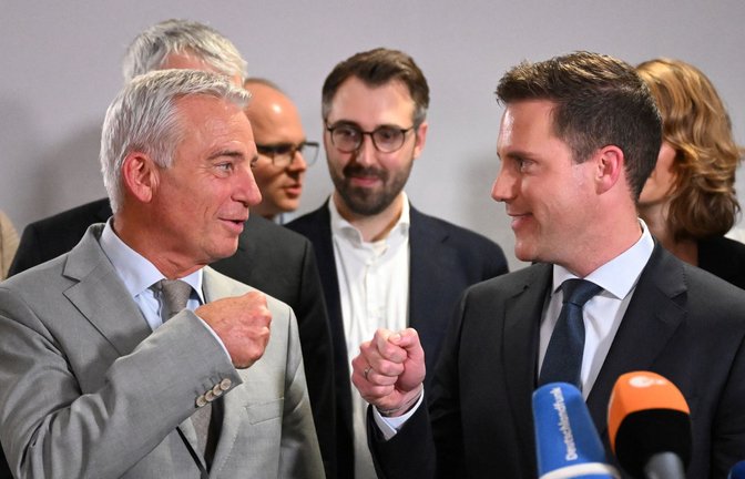 Thomas Strobl ebnet Manuel Hagel den Weg für seinen Aufsteig an die Parteispitze .<span class='image-autor'>Foto: dpa/Bernd Weißbrod</span>