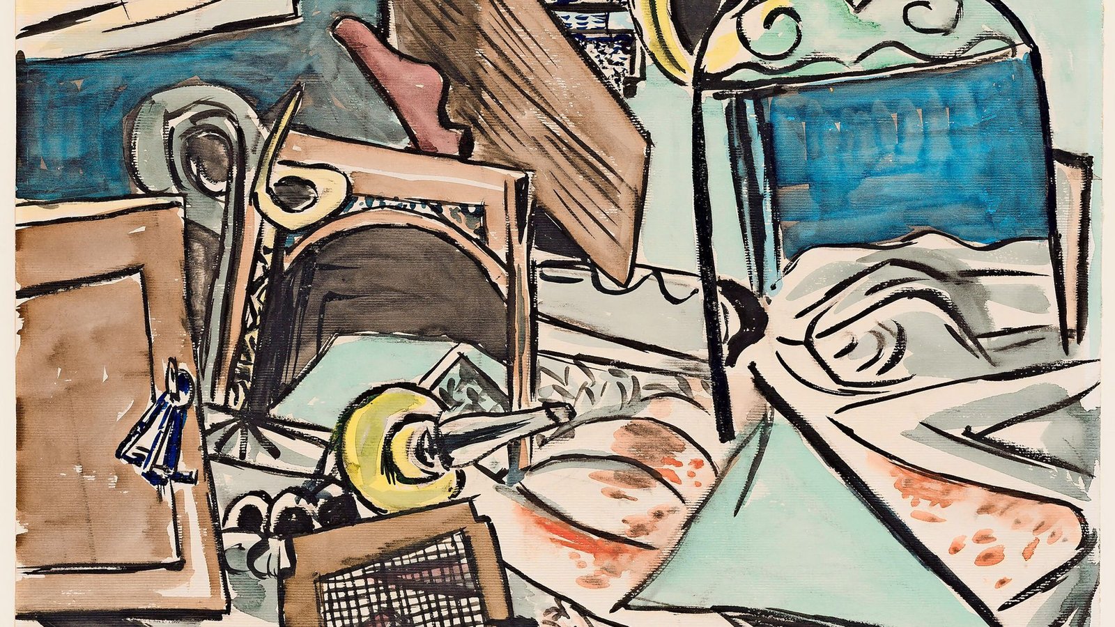 Ausschnitt aus Max Beckmanns Aquarell „Der Mord“ von 1933Foto: Städel Museum, Dauerleihgabe Sammlung Karin & Rüdiger Volhard