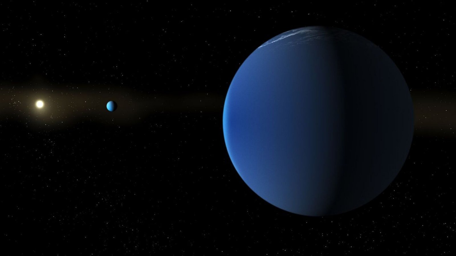 Sie sind groß wie Jupiter, wiegen aber nur einen Bruchteil davon: Astronomen haben zwei Riesenplaneten von extrem geringer Dichte entdeckt. Die Forscher sprechen von „Super-Puffs“.Foto: Daniel Rutter/NASA/dpa