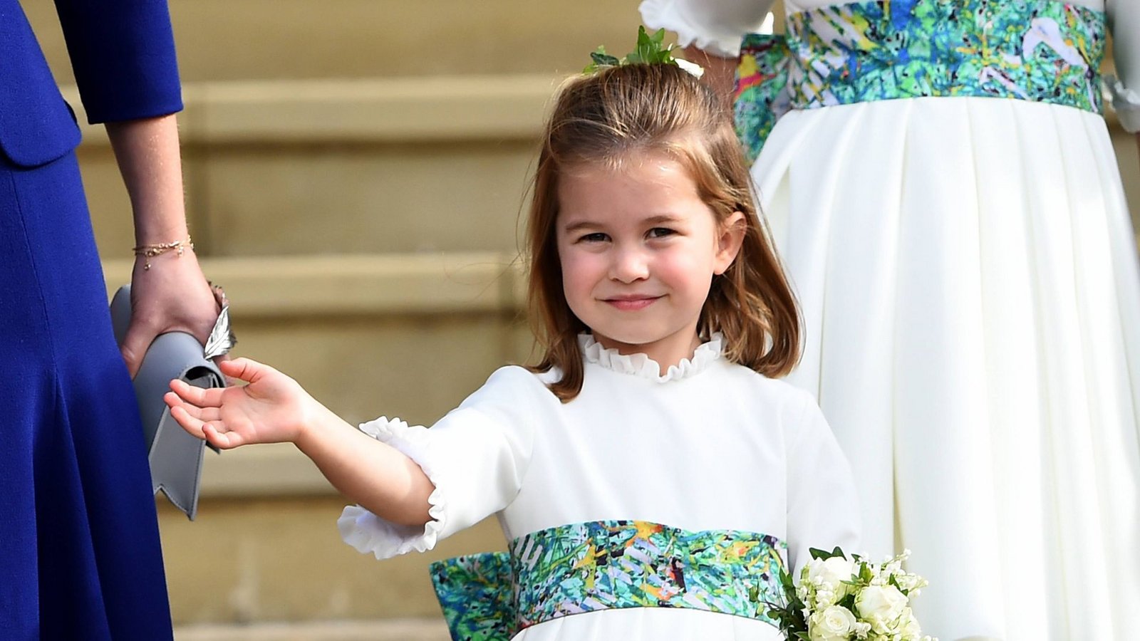 Prinzessin Charlotte, hier drei Jahre alt, auf der Hochzeit von Prinzessin Eugenie und Jack Brooksbank auf Schloss Windsor.Foto: imago images / i Images/i-Images / Pool