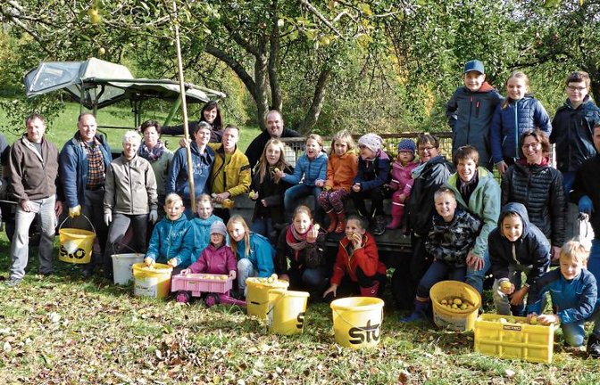 Vier Tonnen Äpfel wurden von den Häfnerhaslacher Albvereinsfamilien geerntet. Foto: p