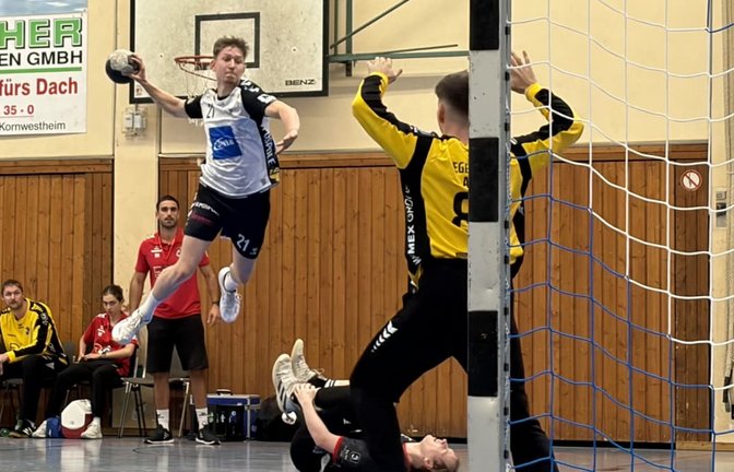 Nicht nur Marco Lantella hatte die Lufthoheit  in der Halle Ost – nach einem Stotterstart hatten die Lurchis gegen die Adler die Partie im Griff. Foto: Melanie Bürkle<span class='image-autor'>Melanie Bürkle</span>