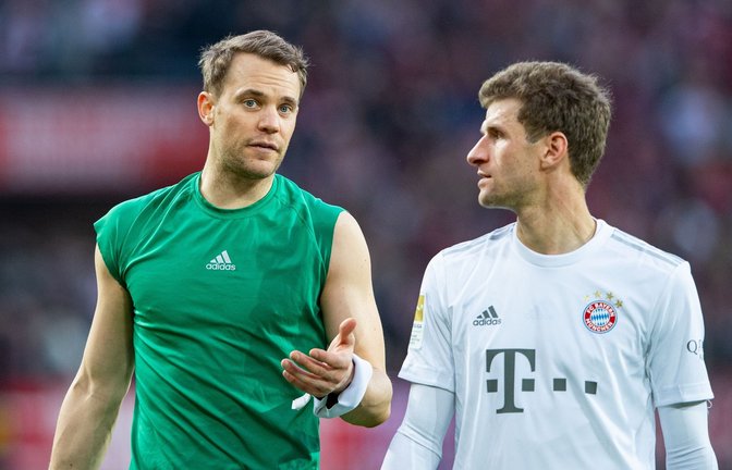 Bayerns Manuel Neuer (l) und Thomas Müller.<span class='image-autor'>Foto: Guido Kirchner/dpa/Archiv</span>
