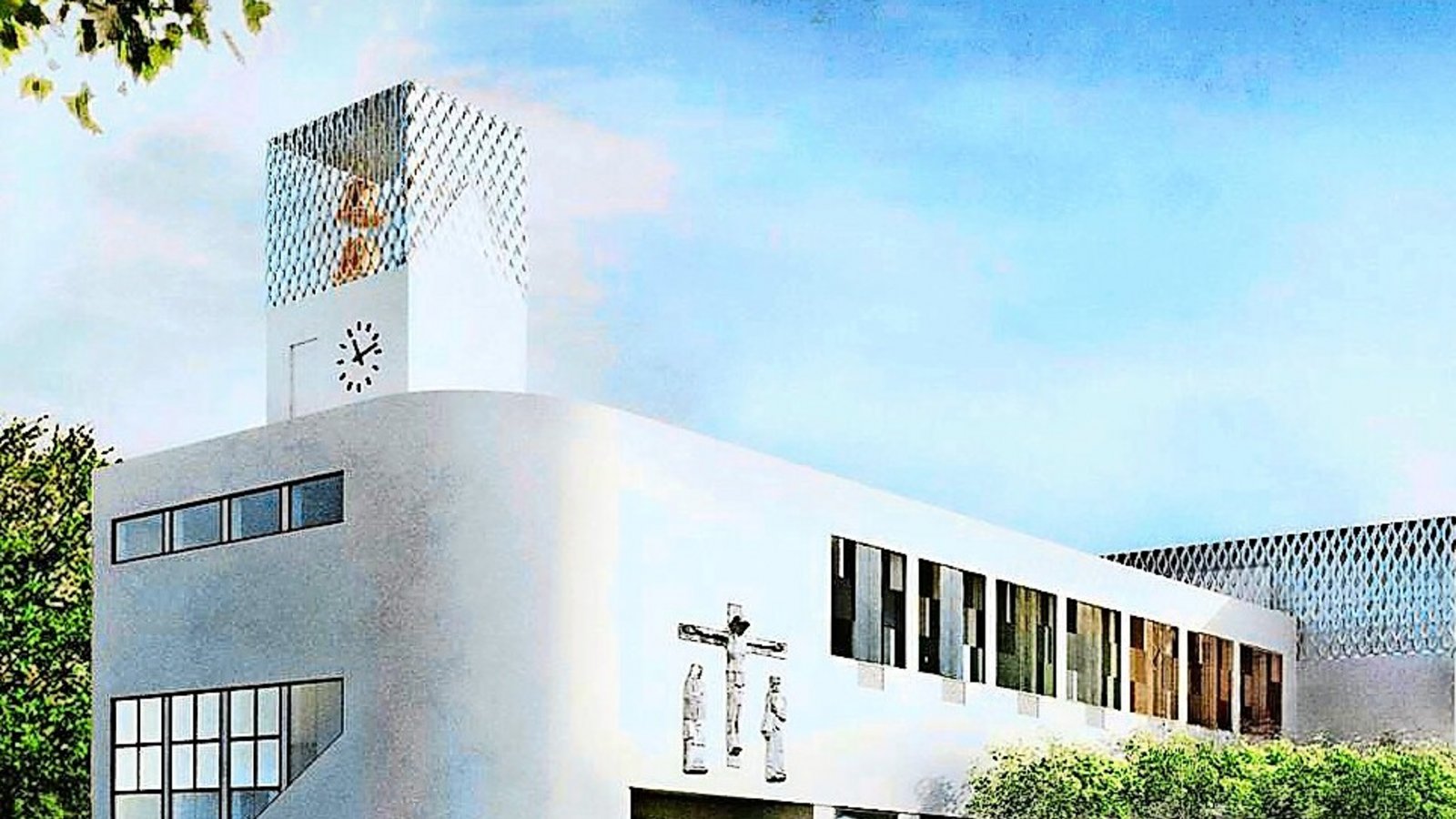 So soll die Brenzkirche in Stuttgart aussehen, wenn sie ihr traditionalistisches Dach verloren hat und die „runde Ecke“ wieder sichtbar ist.Foto: Rendering Wandel Lorch Götze Wach/WLGW So soll die Brenzkirche in Stuttgart aussehen, wenn sie ihr traditionalistisches Dach verloren hat und die „runde Ecke“ wieder sichtbar ist.Foto: Rendering Wandel Lorch Götze Wach/WLGW