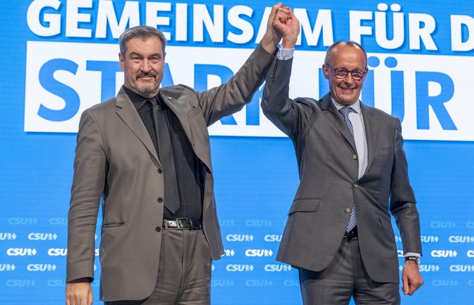 Markus Söder und Friedrich Merz – erstmal wieder Seite an Seite.<span class='image-autor'>Foto: /</span>