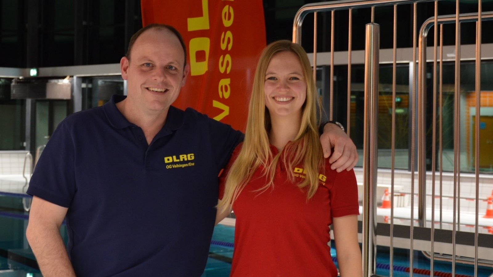 Thomas Schmid und Kim Helbeck leiten die Ortsgruppe Vaihingen der DLRG. Foto: p Thomas Schmid und Kim Helbeck leiten die Ortsgruppe Vaihingen der DLRG. Foto: p