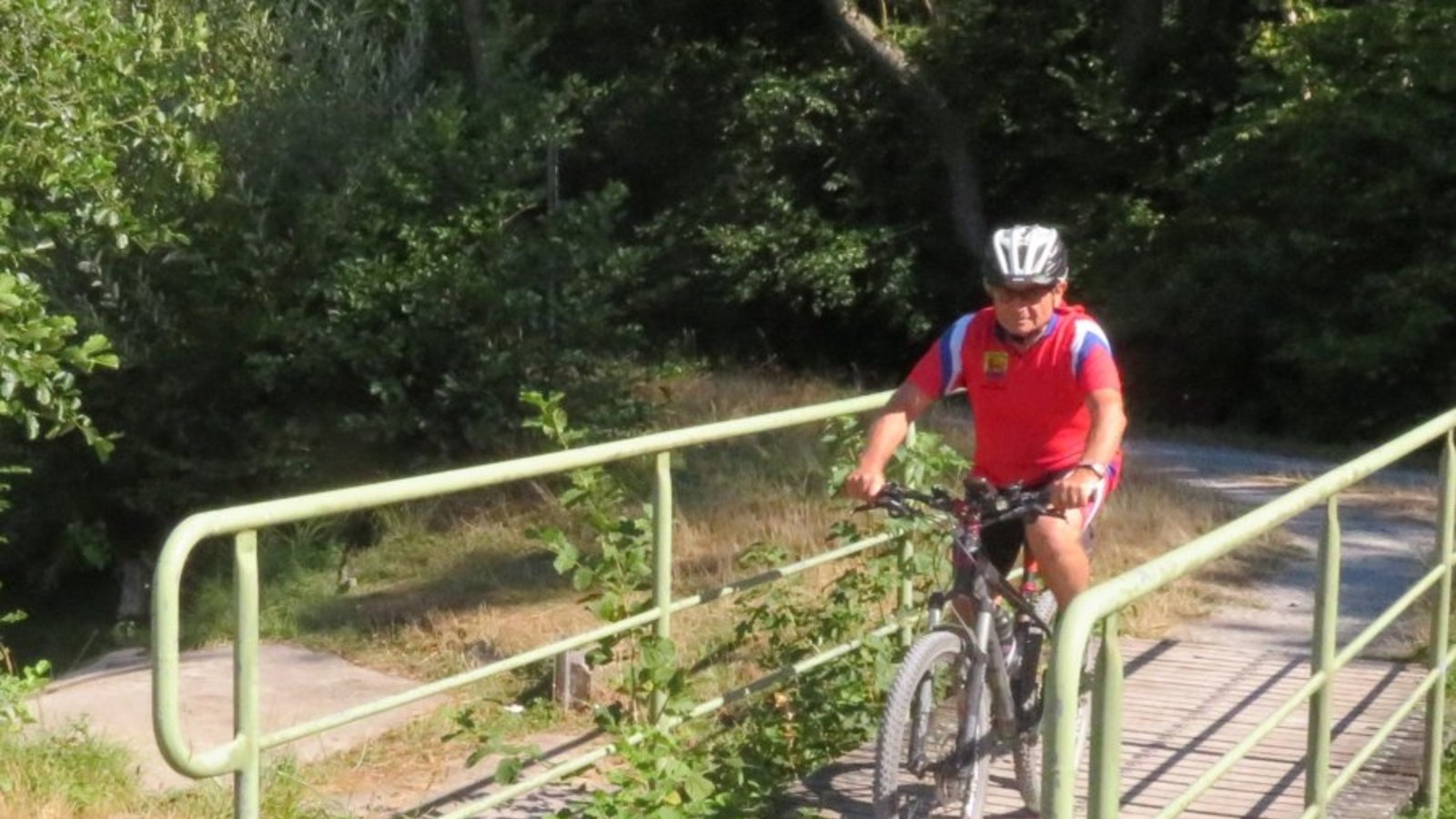 Über die Brücke bei den Illinger Seen.